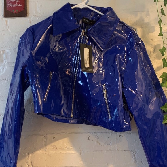 cobalt blue cropped jacket